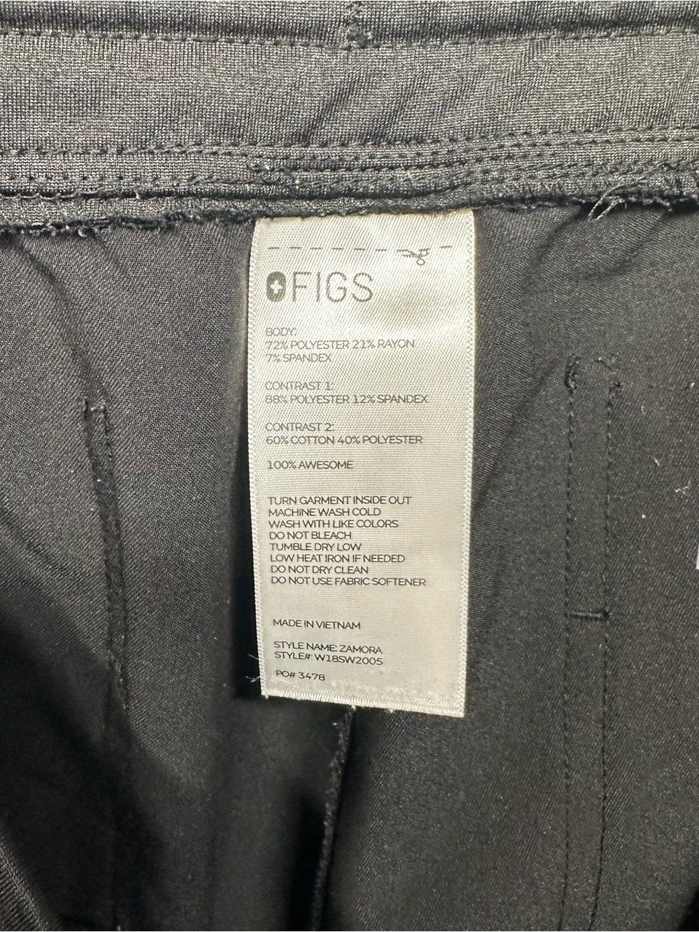 FIGS Zamora Jogger Scrub Pants Black Drawstring Women’s Large - Picture 7 of 8
